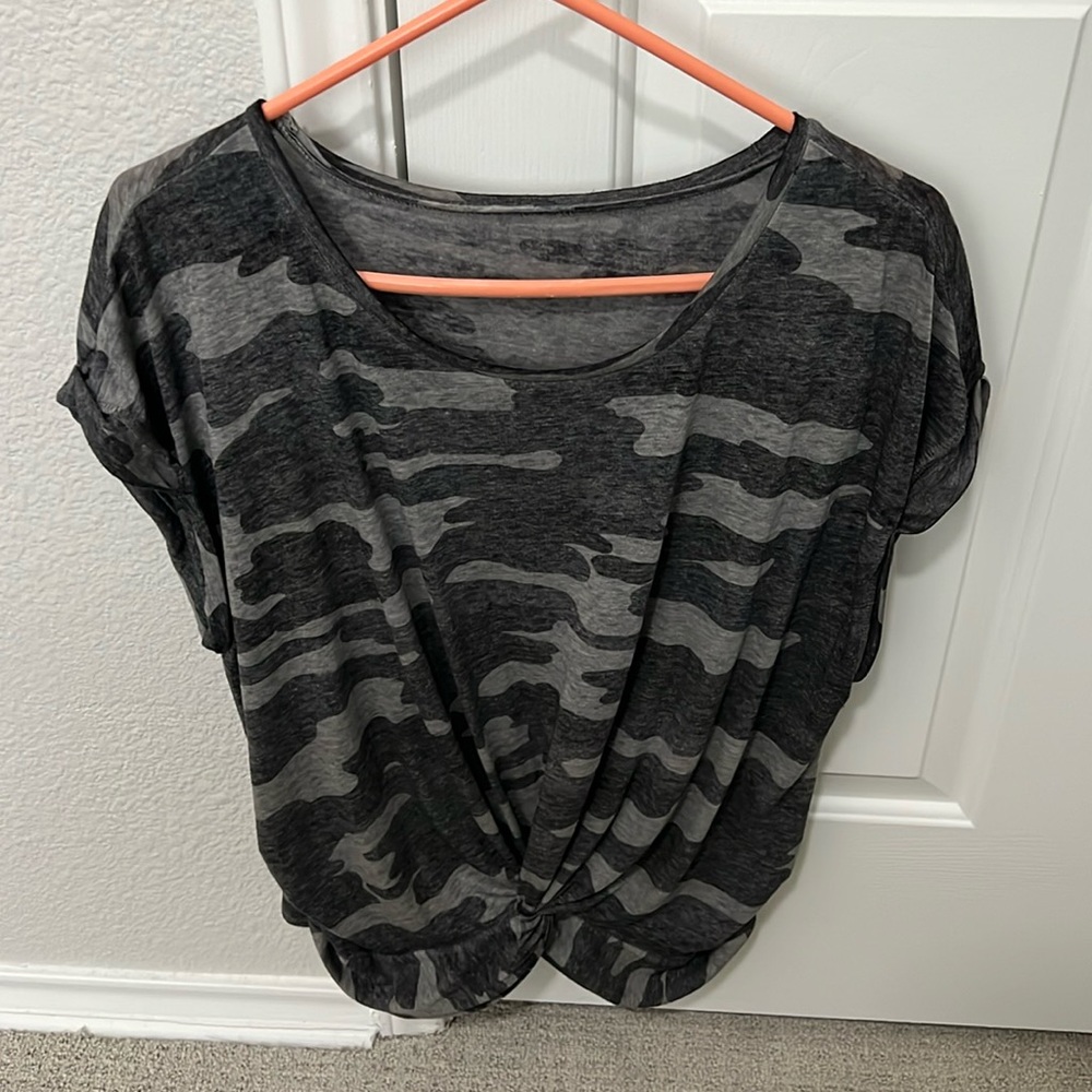 Gray Camo Short Sleeve top